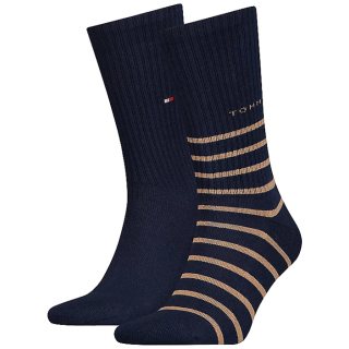 Skarpetki 2 pary Tommy Hilfiger Th Men Sock 2P Breton Sport Khaki/Navy 701220240 001 039