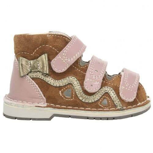 Obuwie Profilaktyczno-Rehabilitacyjne Bartek Bartek 115011-028, Dla Dziewcząt, Brązowo-Różowy