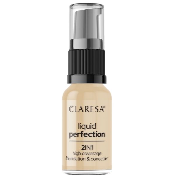 Claresa Liquid Perfection płynny korektor i podkład kryjący z kwasem hialuronowym do twarzy 103 cool medium, 18 g