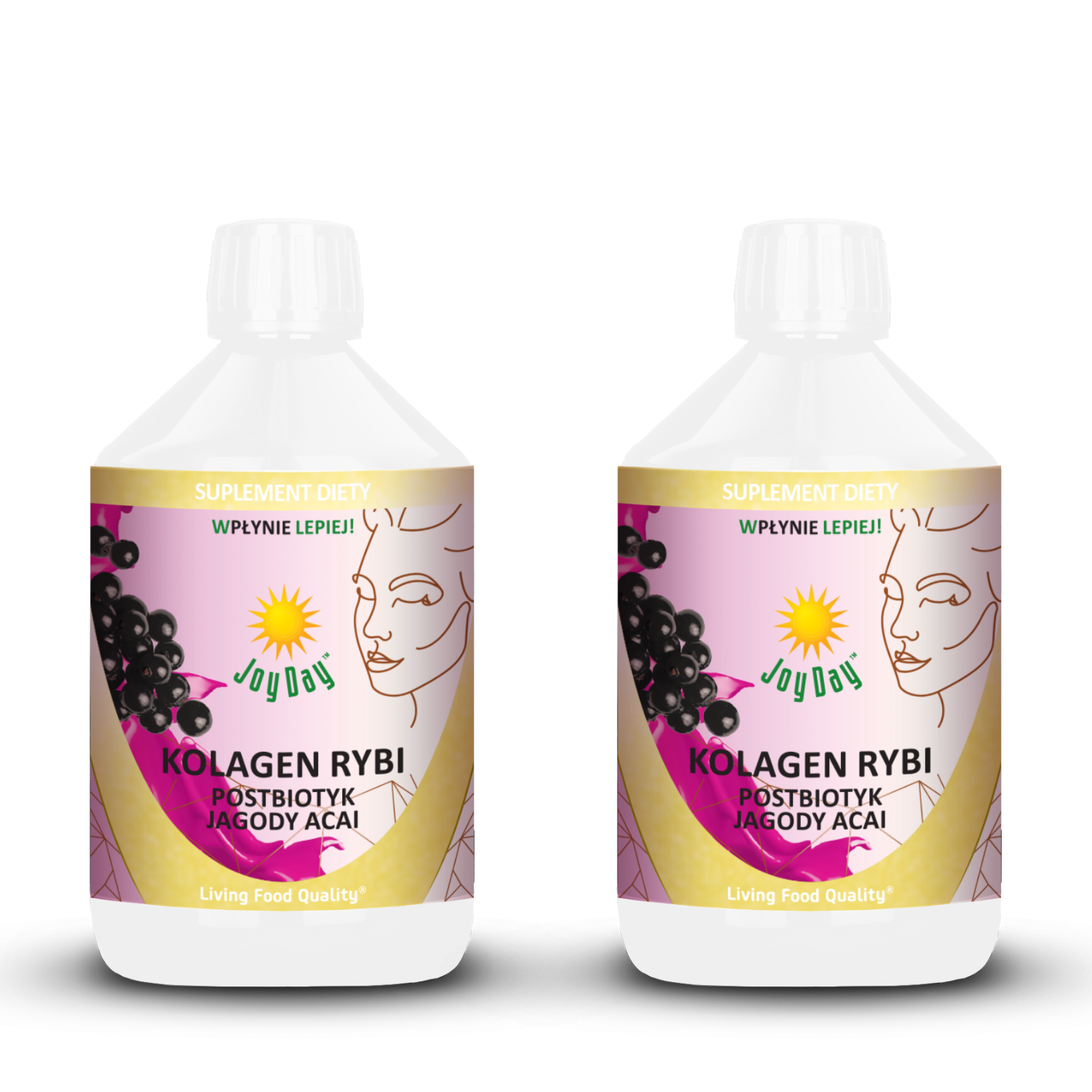 Joy Day zestaw: kolagen rybi z postbiotykiem, 2x500 ml