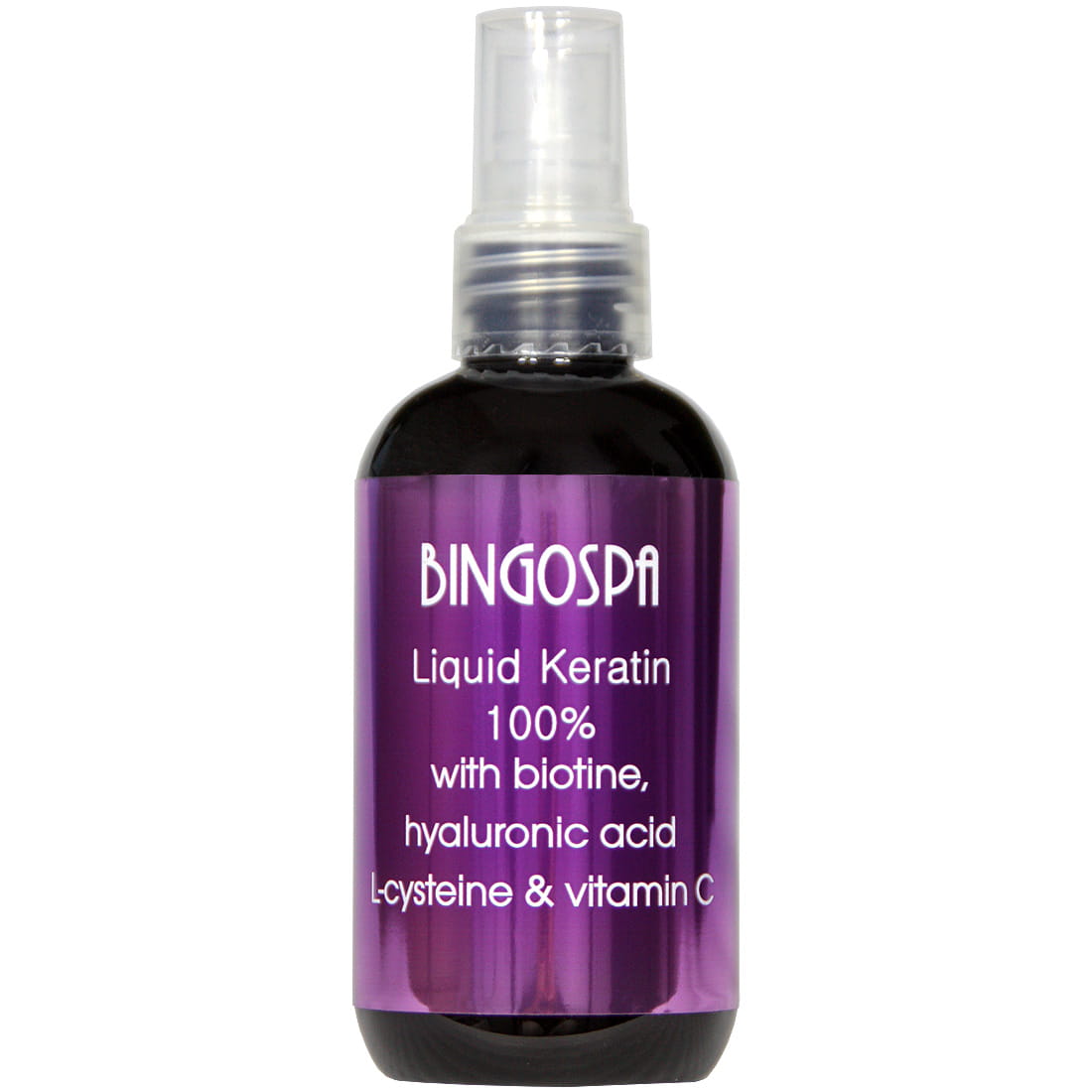 Bingospa płynna keratyna do włosów z biotyną, kwasem hialuronowym, l-cysteiną i witaminą C, 100 ml