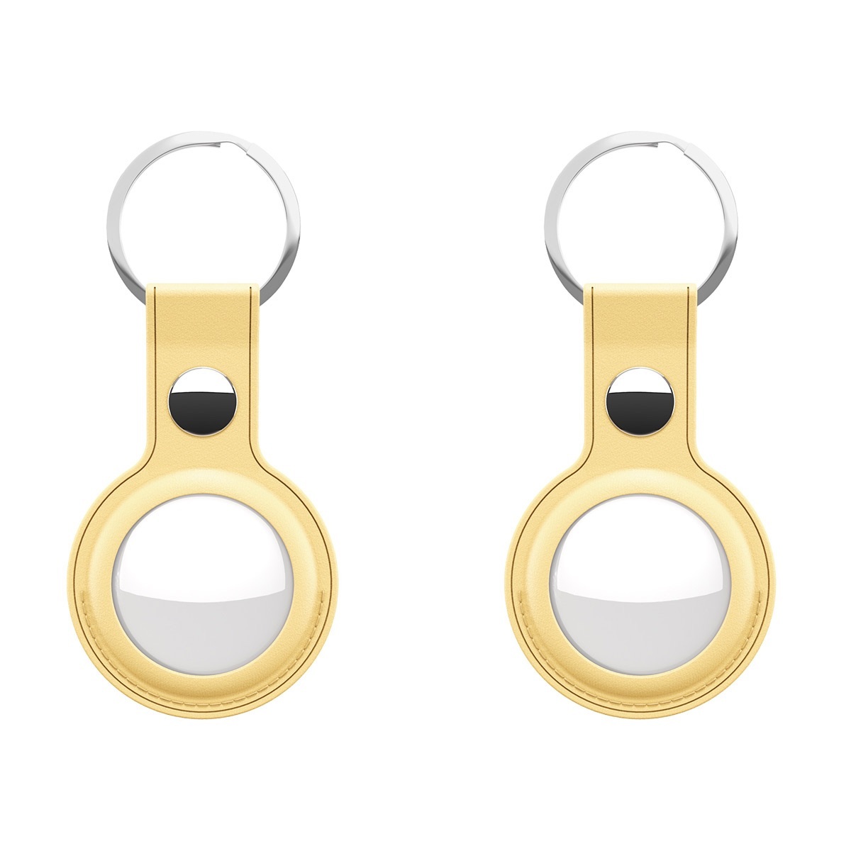 KeyBudz AirTag Keyring Pastel Yellow - skórzane etui ochronne do AirTag 2-pak