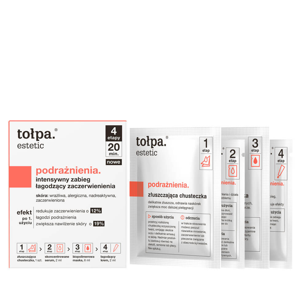 Tołpa Estetic Podrażnienia, intensywny zabieg łagodzący zaczerwienienia, 1 zestaw