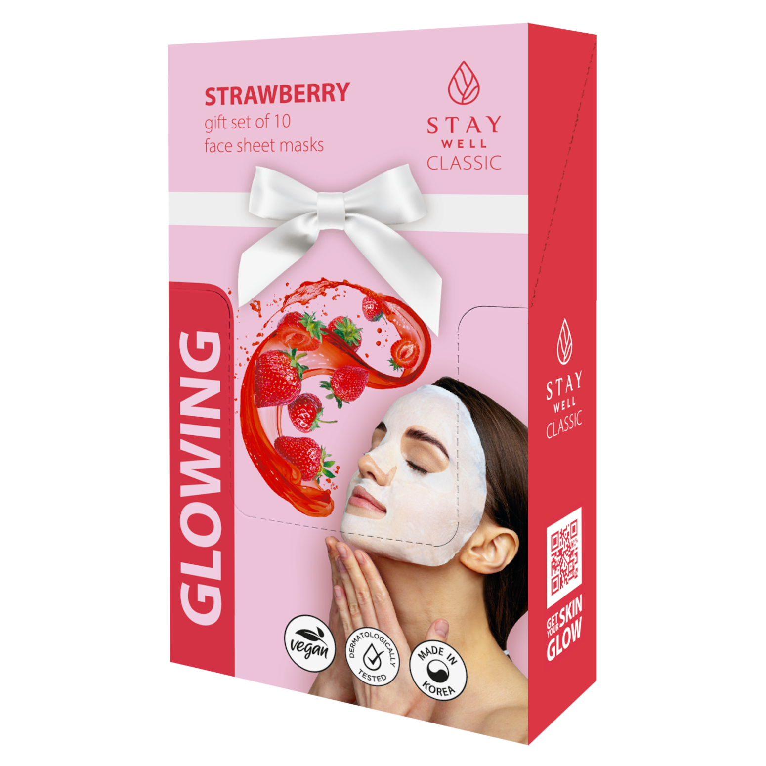 Stay Well Glowing uelastyczniająca maska z ekstraktem z truskawek do twarzy, 10 szt./1 opak.