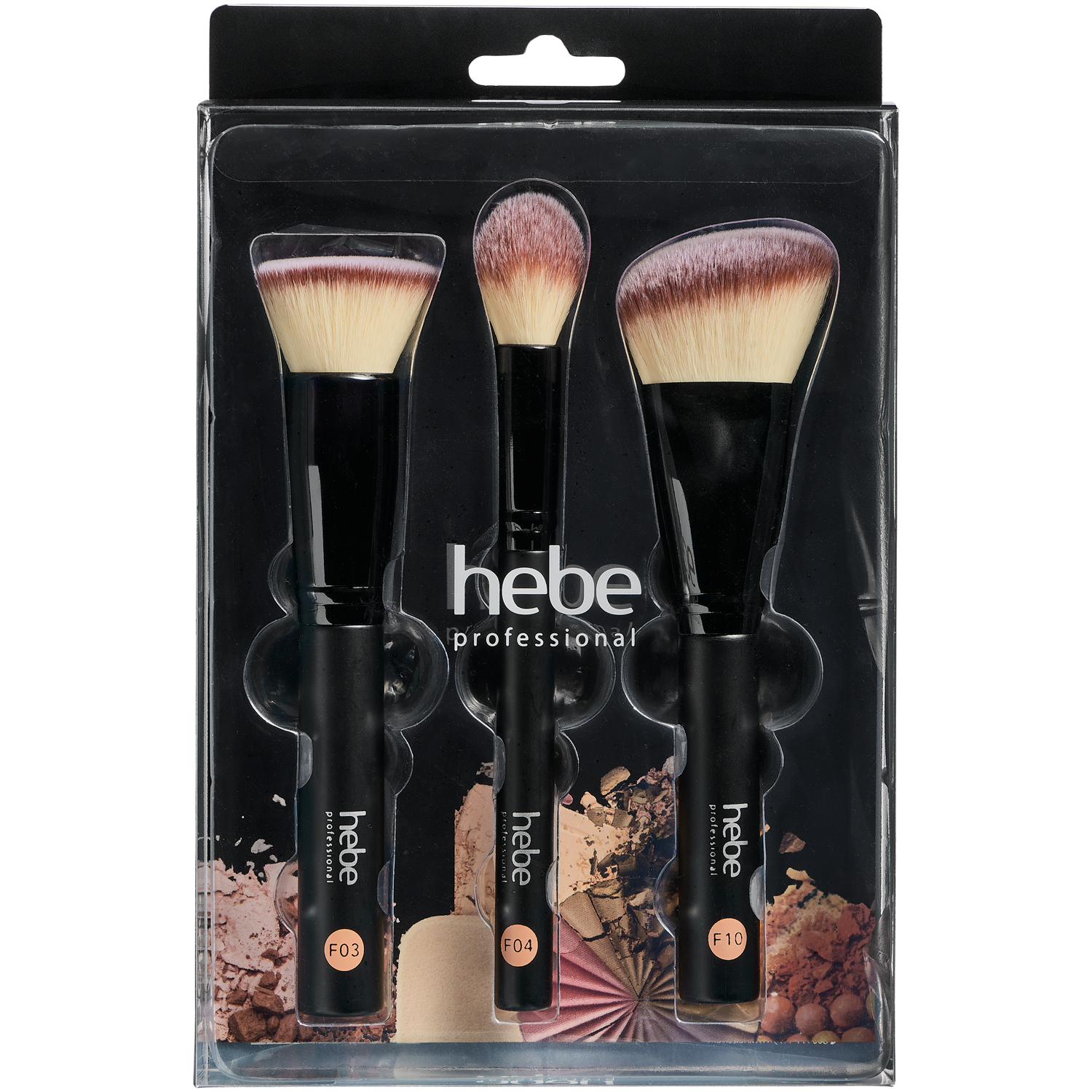 Hebe Professional zestaw: pędzle do makijażu, 3 szt.