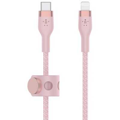 Kabel USB-C - Lightning BELKIN Braided Silicone 1m Różowy