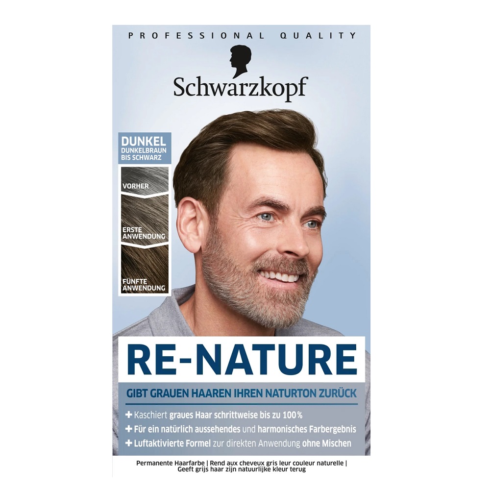 Schwarzkopf Men Re-Nature krem niwelujący siwe włosy Ciemny, 50 ml