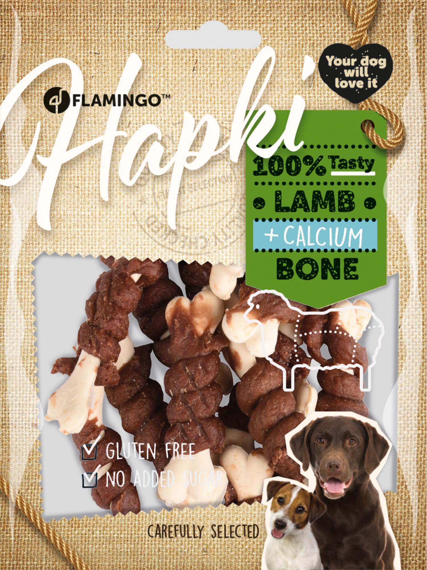 Flamingo Przysmaki Hapki dla psa Calcium bone z jagnięciną 150 g