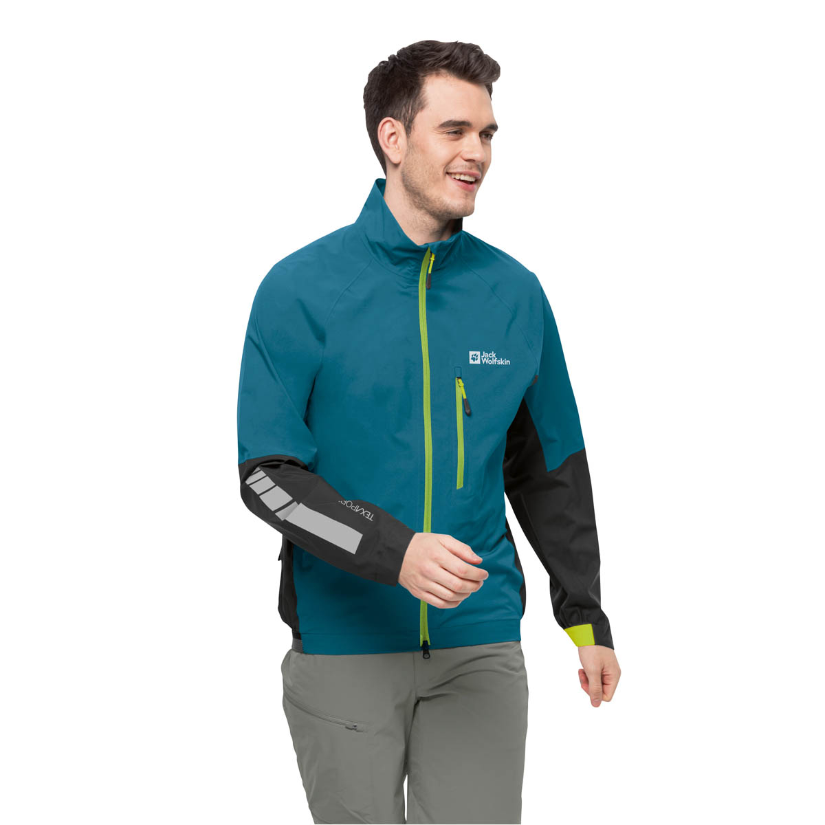 Męska kurtka rowerowa Jack Wolfskin MOROBBIA 2.5L JKT M blue daze - XL