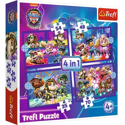 Puzzle TREFL Psi Patrol Bohaterowie na ratunek 4w1 The Mighty Movie 2023 34621 (207 elementów)