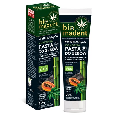 Pasta do zębów BIO MADENT Konopna z węglem drzewnym i papają 100 ml
