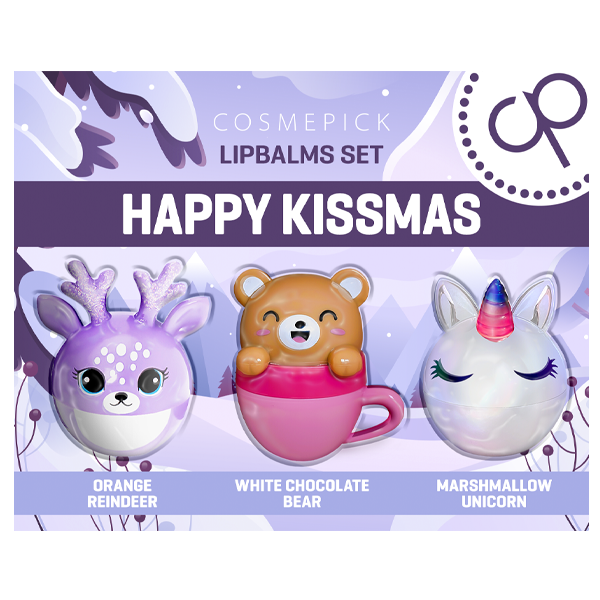 Cosmepick Happy Kissmas zestaw: 3x balsam do ust, 3x6 g