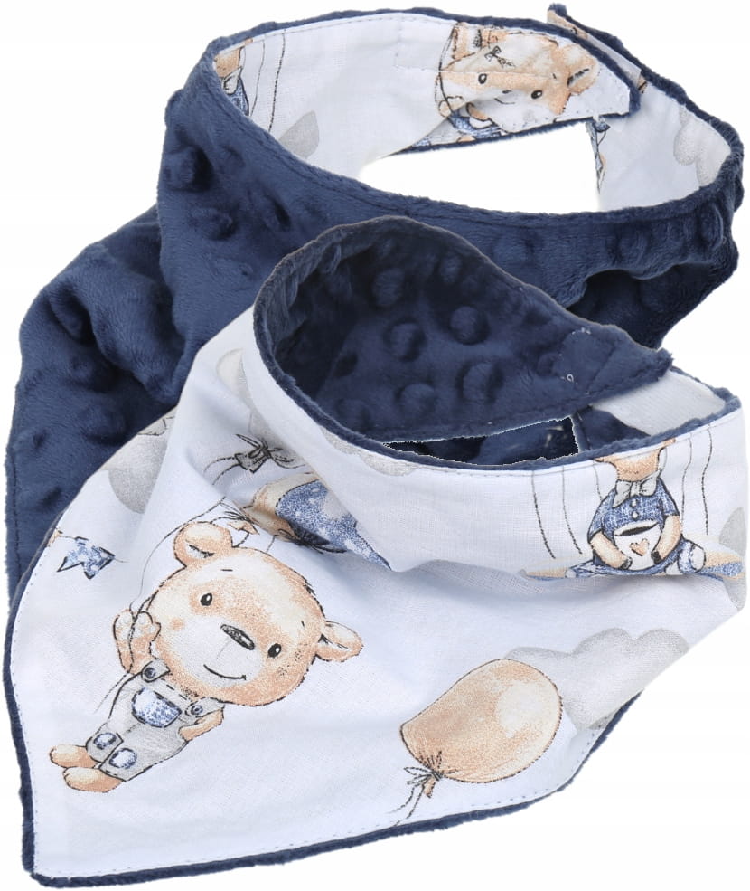Babymam miękki śliniak apaszka minky na rzepy 2w1