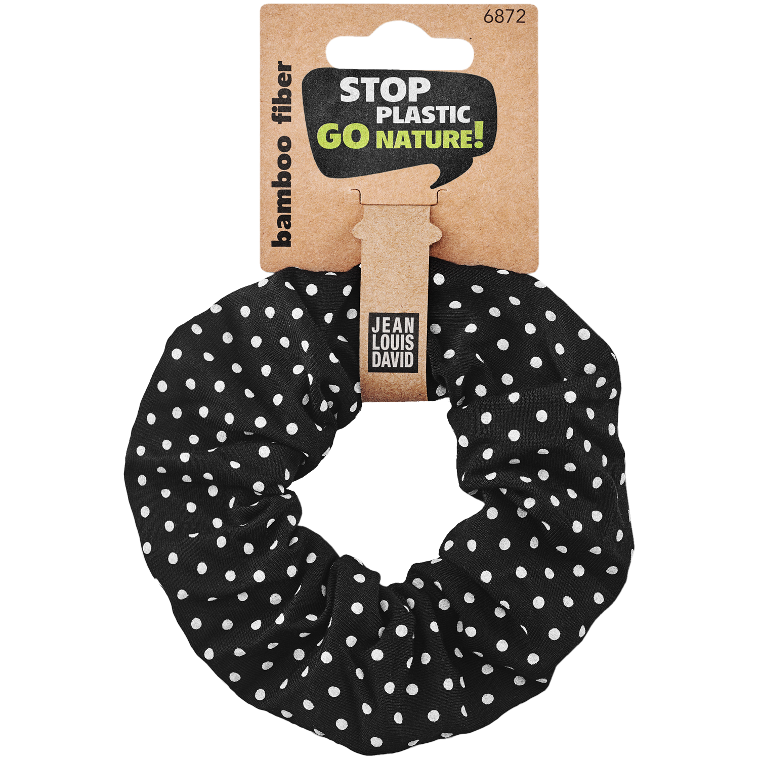 Jean Louis David Stop Plastic Go Nature owijka do włosów czarna w białe groszki, 1 szt.