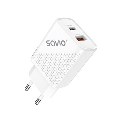 Ładowarka sieciowa SAVIO LA-05 Quick Charge 3.0 18W Biały