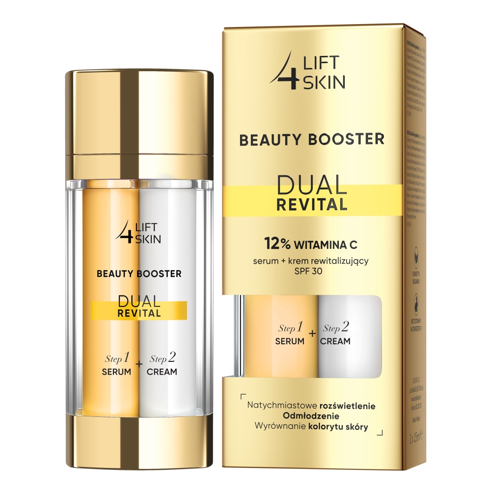 Lift4Skin Beauty Booster Revital  zestaw: serum do twarzy z 12% witaminą C, 15 ml + krem rewitalizujący SPF30+, 15 ml