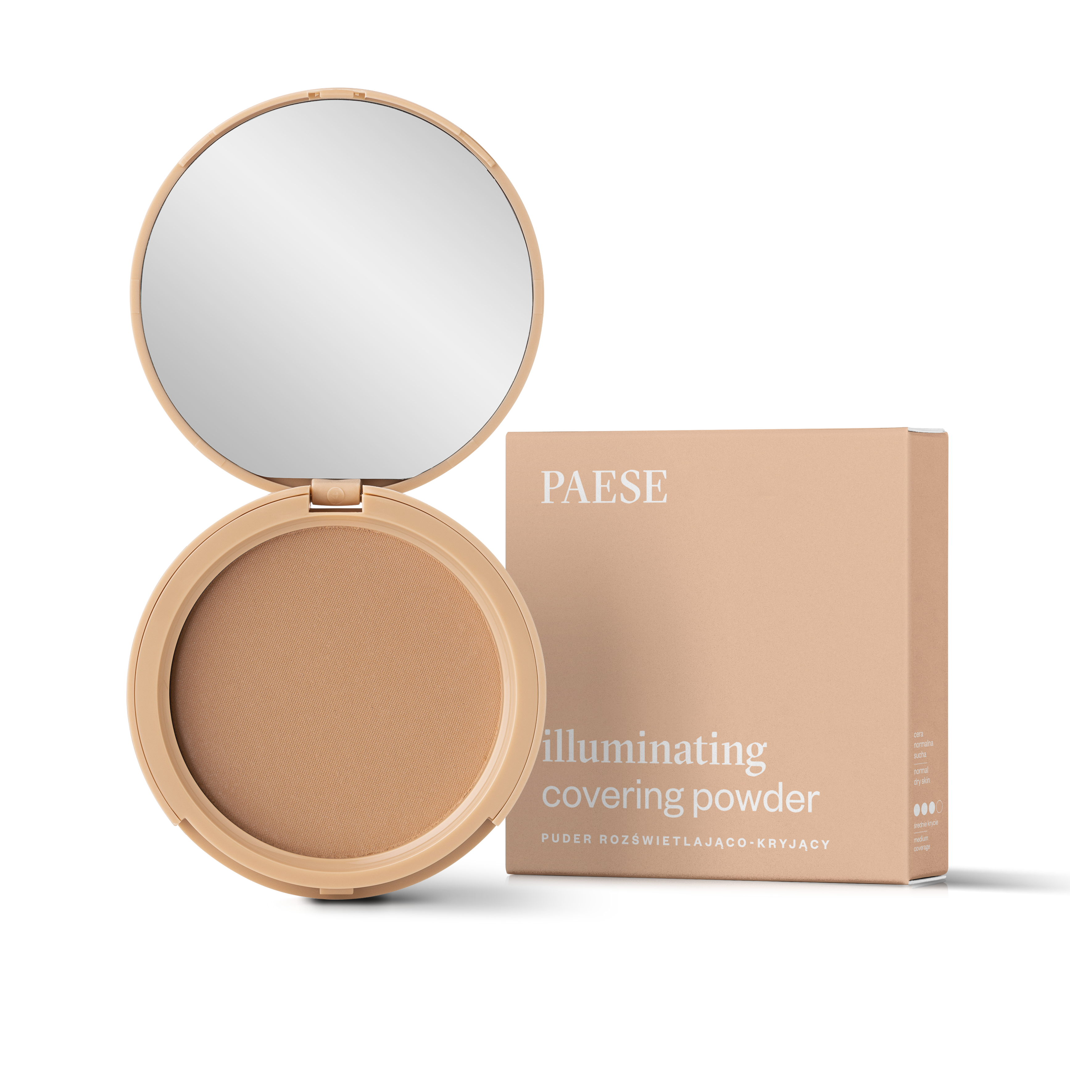 Paese rozświetlająco-kryjący puder do twarzy 4c opalony, 9 g