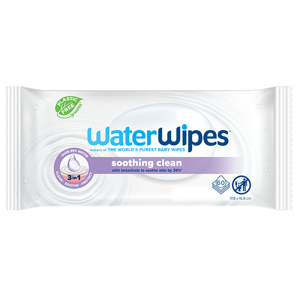 Waterwipes Soothing Clean chusteczki nawilżane dla dzieci z ekstraktem z lawendy, 60 szt./1 opak.