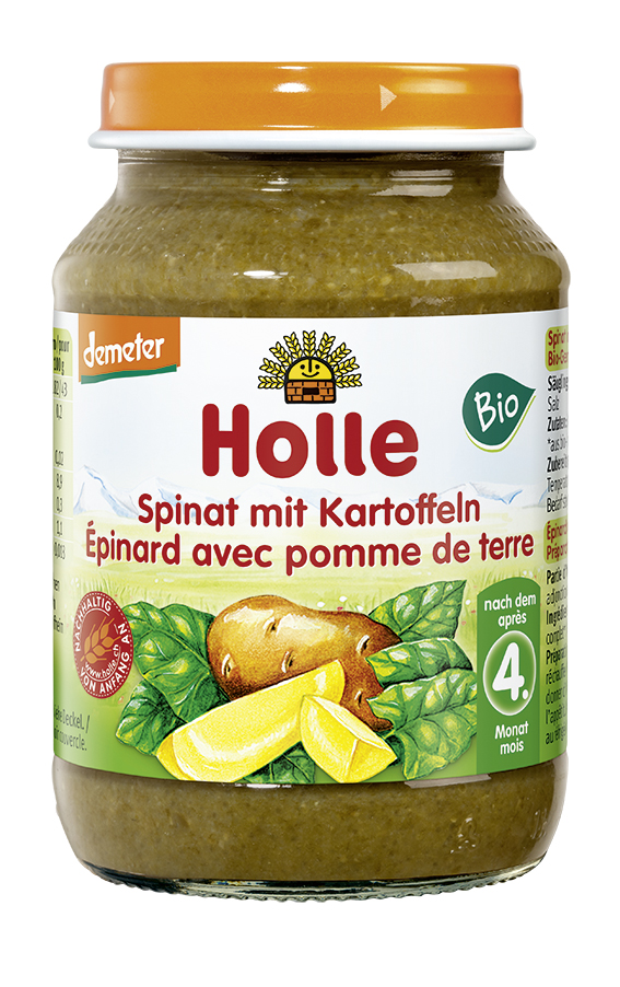 Holle BIO danie dla niemowląt szpinak z ziemniakami, 190 g