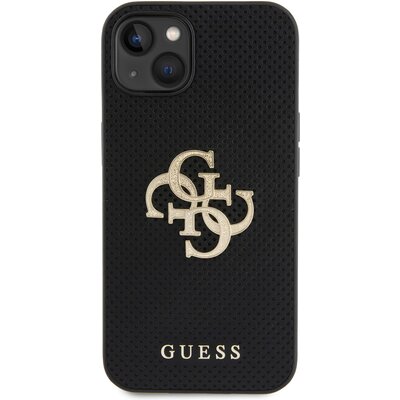 Etui GUESS Perforated 4G Glitter Logo do Apple iPhone 15 Czarny