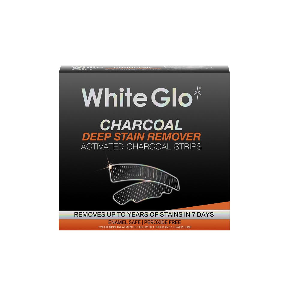 White Glo Charcoal Deep Stain Remover paski wybielające z aktywnym węglem, 7 szt./1 opak.