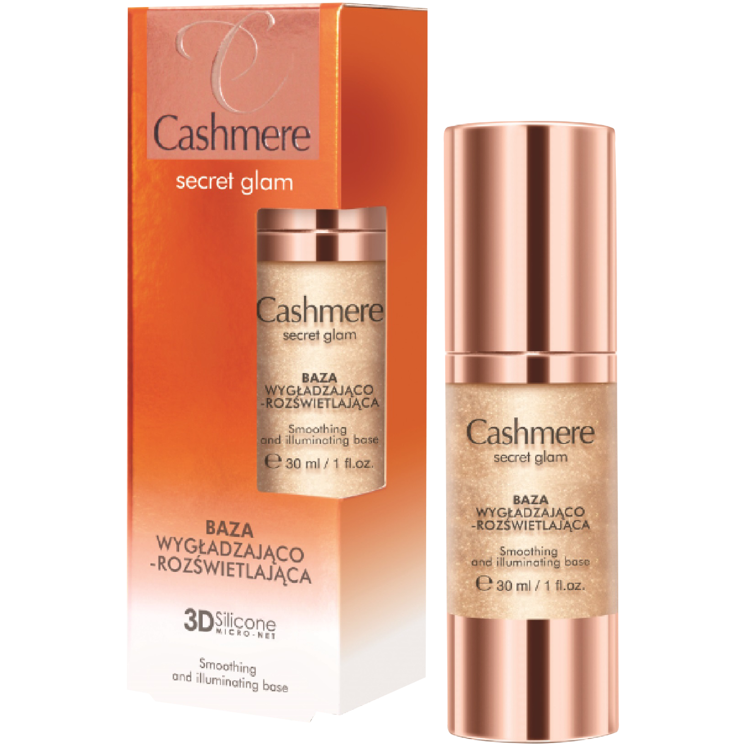 Cashmere Secret Glam baza wygładzająco-rozświetlająca, 30 ml