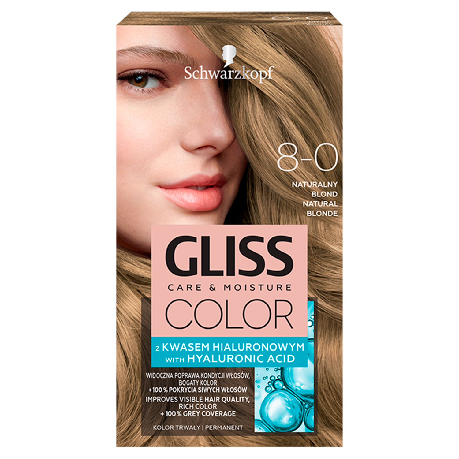 Gliss Color farba do włosów 8-0 naturalny blond, 1 opak.