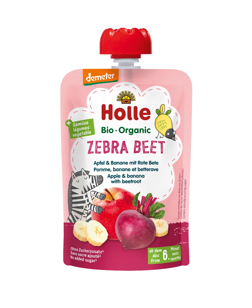 Holle BIO Organic Demeter Zebra Beet mus jabłko, banan, burak, 100 g