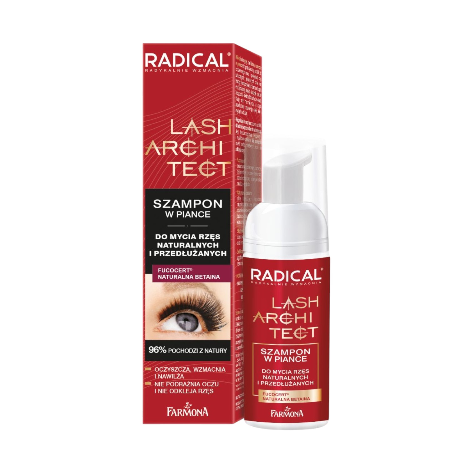 Radical Lash Architect szampon w piance do mycia rzęs naturalnych i przedłużanych, 50 ml