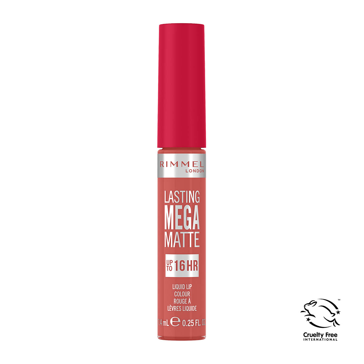 Rimmel Lasting Mega Matte długotrwała matowa pomadka w płynie do ust 600 coral sass, 7,4 ml