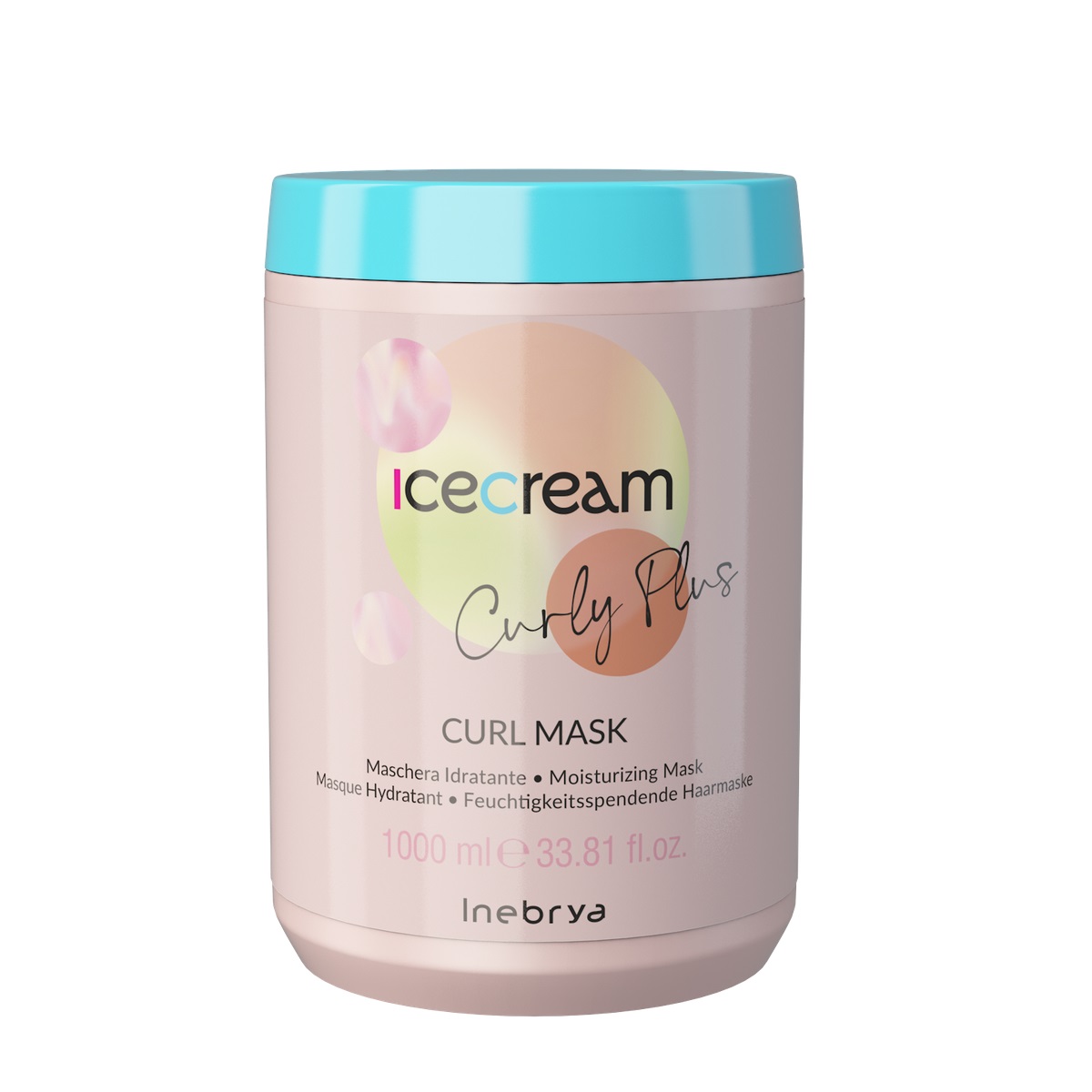 Inebrya Ice Cream Curly Plus nawilżająca maska do włosów kręconych i falowanych, 1000 ml