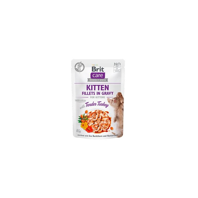 Brit Care Cat Karma z indykiem w sosie dla kociąt, 85 g