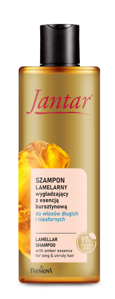 Jantar Lamelarne Wygładzenie  szampon lamelarny wygładzający z esencją bursztynową do włosów długich i niesfornych, 300 ml