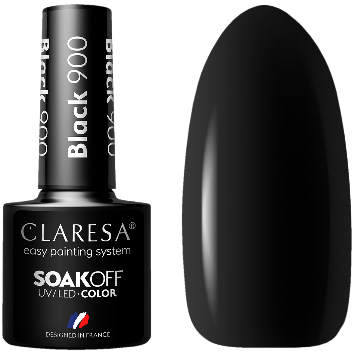 Claresa Black lakier hybrydowy do paznokci 900, 5 g