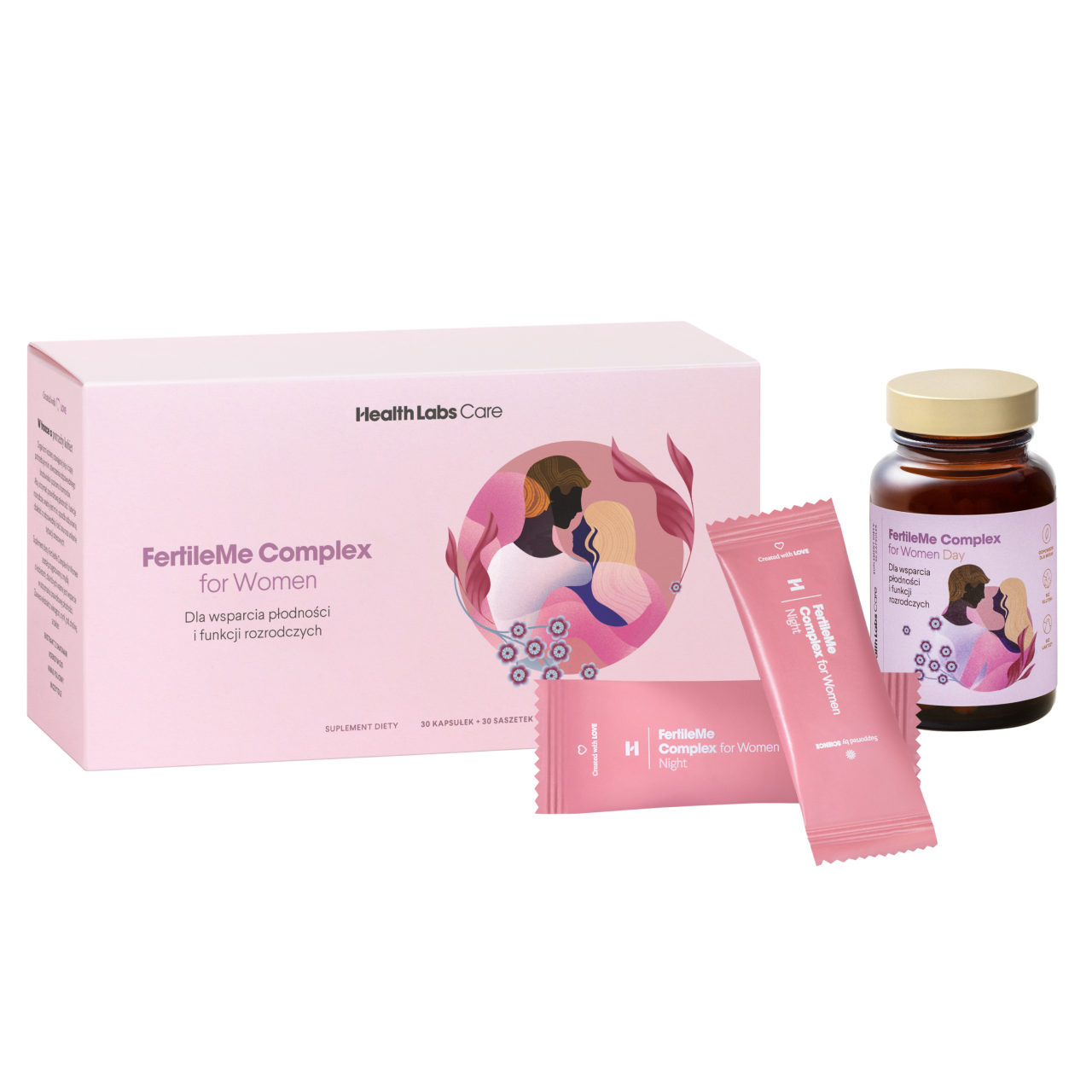 Health Labs Care FertileMe Complex for Women suplement diety dla wsparcia płodności i funkcji rozrodczych dla kobiet, 30 kaps./1 opak. + 30 sasz./1...