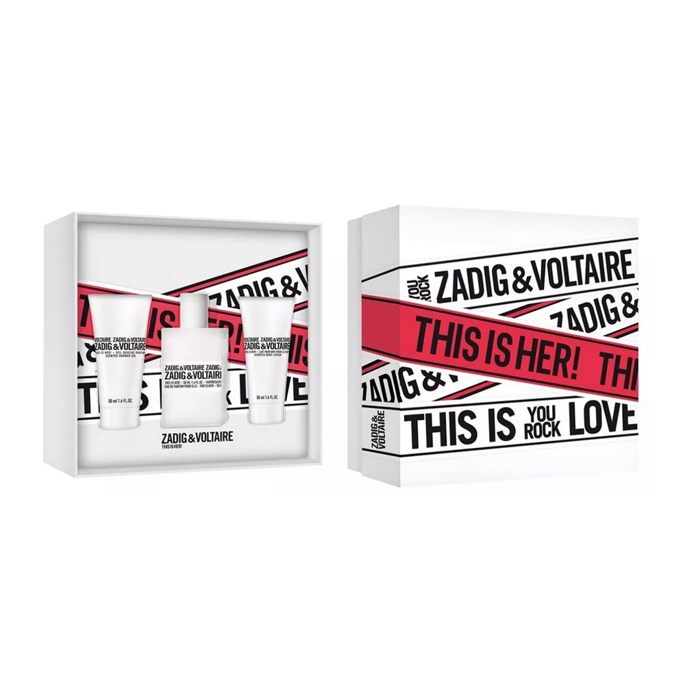 Zadig & Voltaire This is Her zestaw damski: woda perfumowana, 50 ml + balsam do ciała, 50 ml + żel pod prysznic, 50 ml