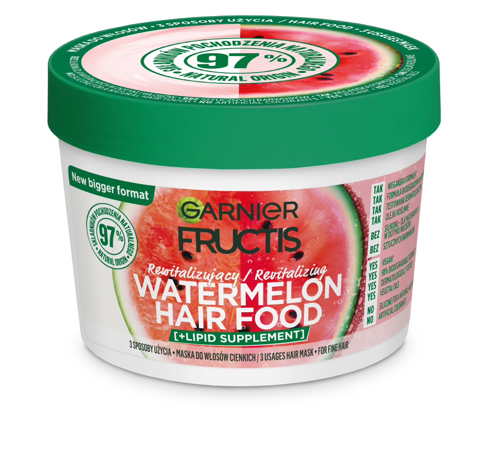 Garnier Fructis Watermelon Hair Food maska do włosów cienkich, 400 ml