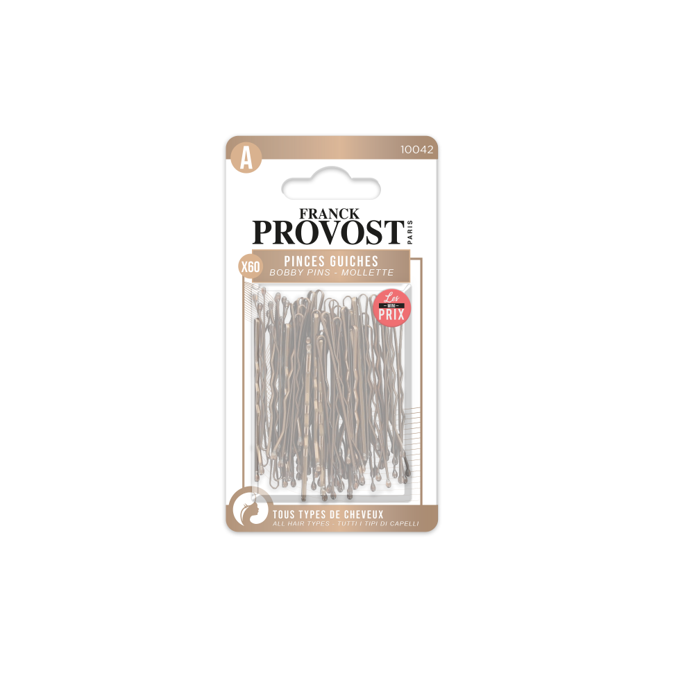 Franck Provost wsuwki do włosów brązowe, 60 szt./1 opak.
