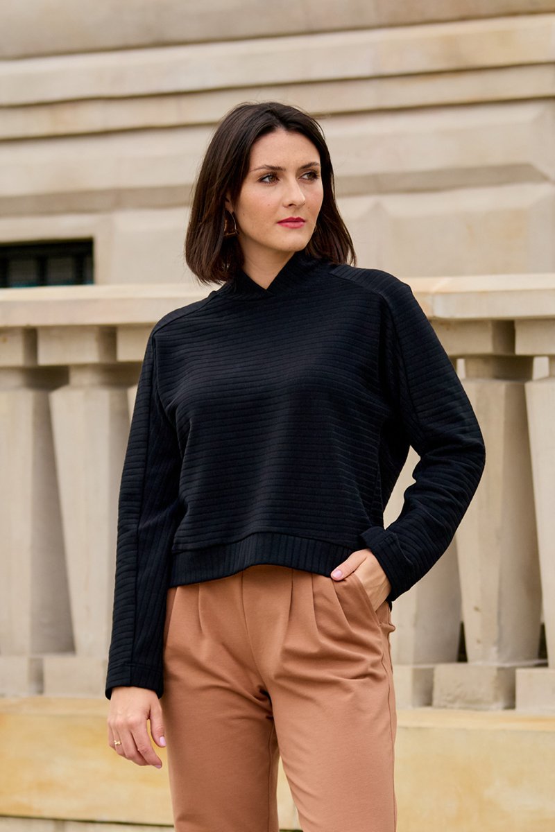 Risk Made in Warsaw Bluza BLUZA PLEASURE czarny prążek S