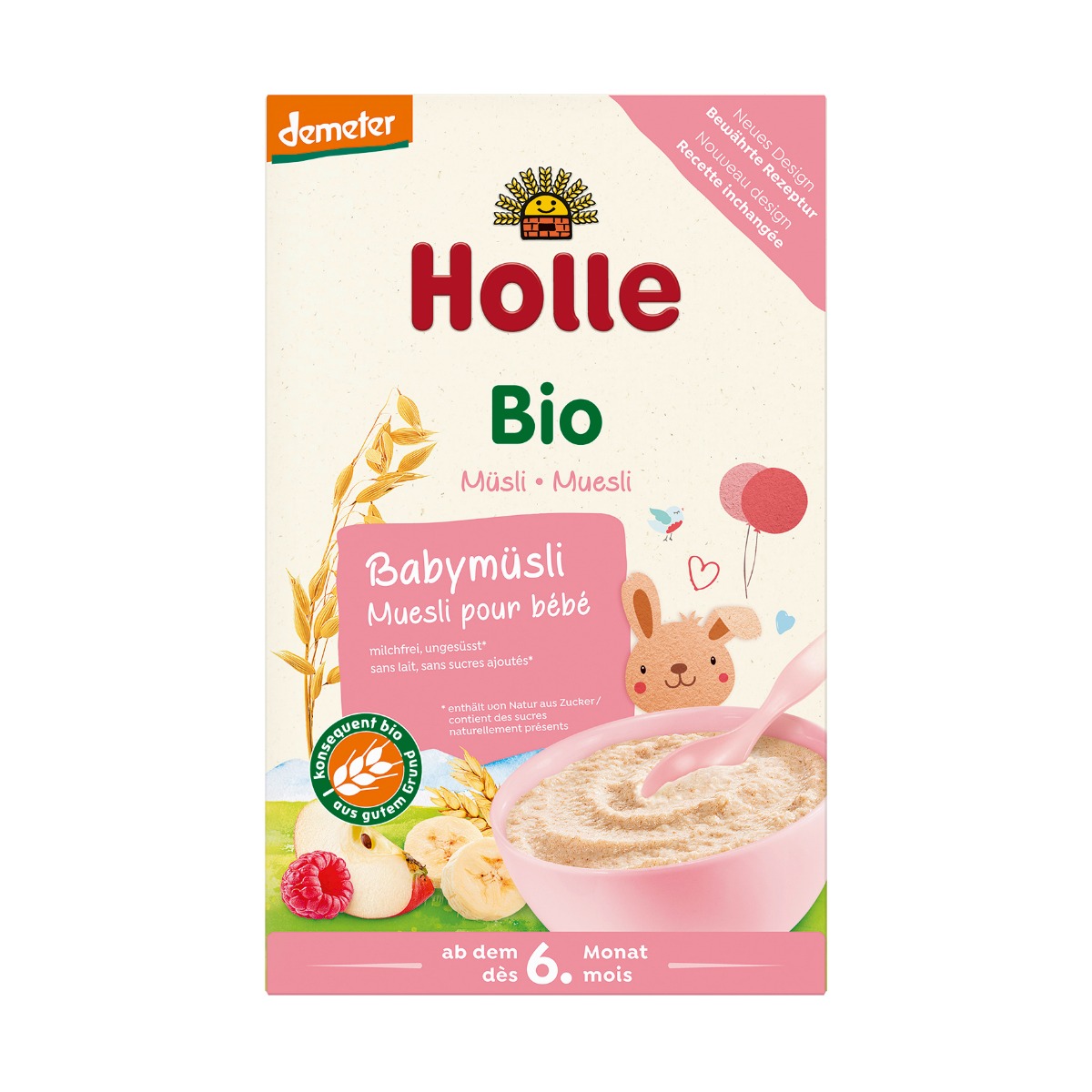 Holle BIO Demeter Kaszka zbożowa pełnoziarnista z musli bezmleczna, 250 g