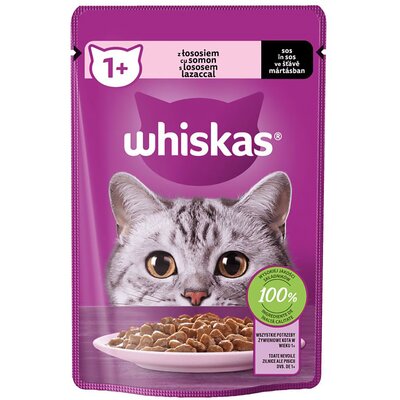 Karma dla kota WHISKAS Łosoś w sosie 85 g