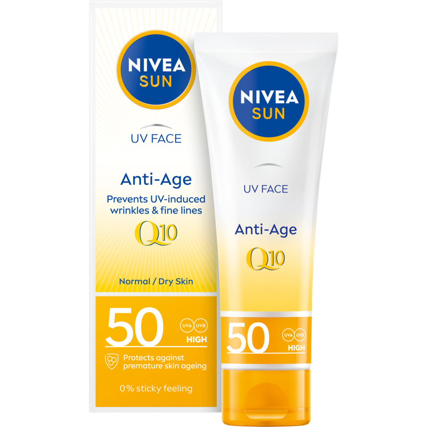 Nivea Sun UV Face Anti-Age przeciwzmarszczkowy krem do twarzy z SPF50, 50 ml