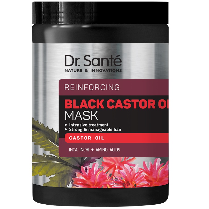 Dr. Santé Black Castor Oil  regenerująca maska do włosów z olejem rycynowym, 1000 ml