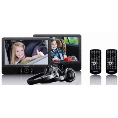 Przenośny odtwarzacz DVD LENCO DVP-939 (dwa ekrany) Czarny