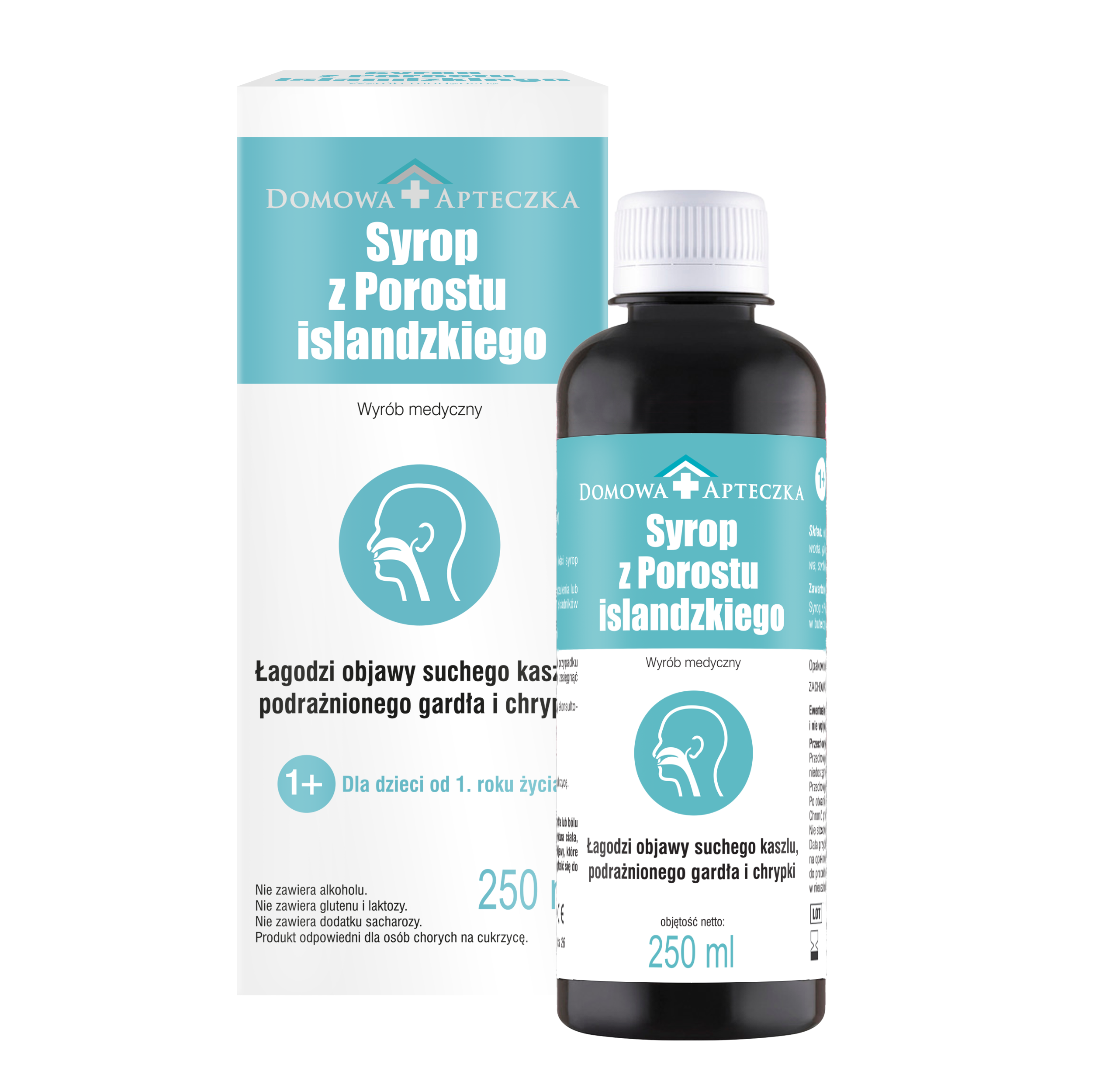 Domowa Apteczka syrop z porostu islandzkiego na gardło, 250 ml