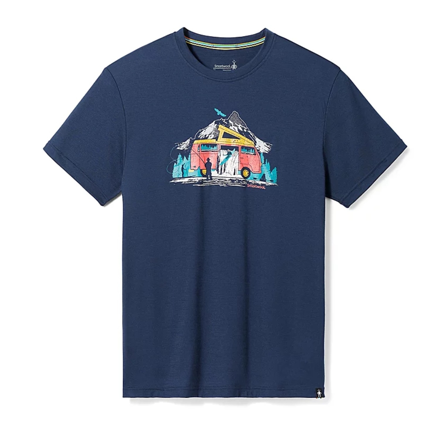 Koszulka unisex z krótkim rękawem Smartwool River Van Graphic SS Tee deep navy - XXL
