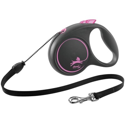 FLEXI Black Design M Cord 5 m pink smycz automatyczna
