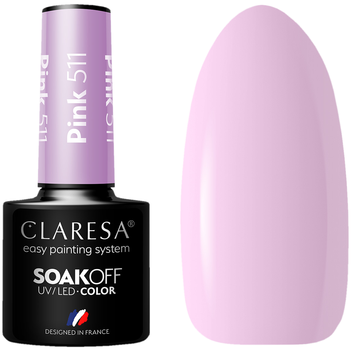 Claresa Pink lakier hybrydowy do paznokci 511, 5 g