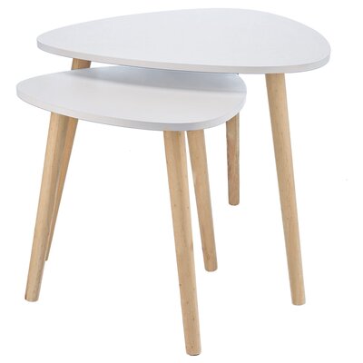 Zestaw stolików kawowych JUMI CM-989627 Biały