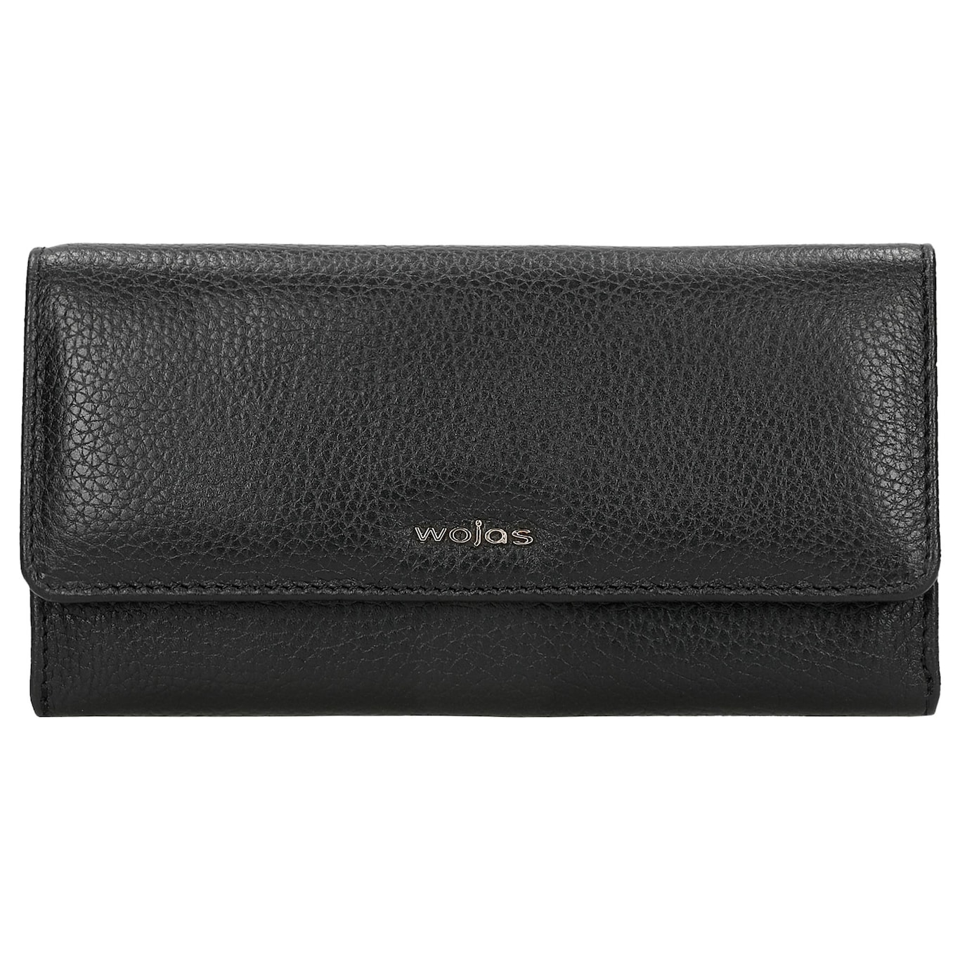 Wojas Czarny Klasyczny Portfel Damski Ze Skóry Licowej